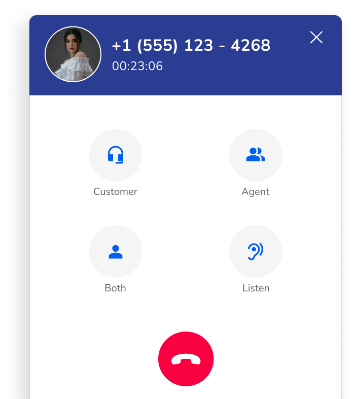 Live Monitor - Call Monitor - Customer Data - Call Barging
